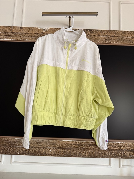 Champion Jackets & Blazers - Champion White and Light Green Colorblock Women's Windbreaker Jacket